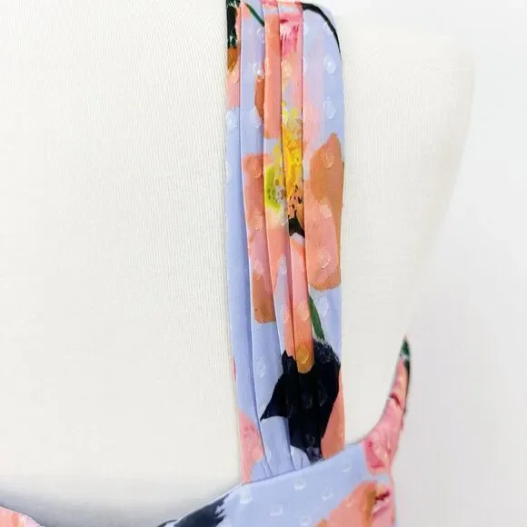 Adrianna Papell Womens Maxi Dress 6 Floral Chiffon Formal Gown Wedding Guest - Picture 5 of 11